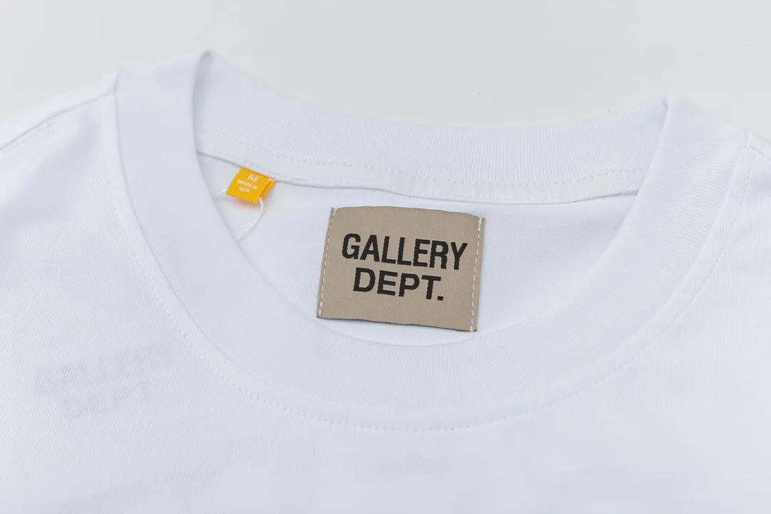 Model D108 Gallery dept European and American washed trendy brand printed high street T-shirts are the same for men and women, simple and generous offset printed letters, after washing and shaping, they will not change shape and will not pill, comfortable and breathable, apricot S to XL, p106